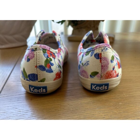Keds Size 7  Floral Slip-On Canvas White Multicolor Casual Sneaker Shoes - Picture 10 of 12
